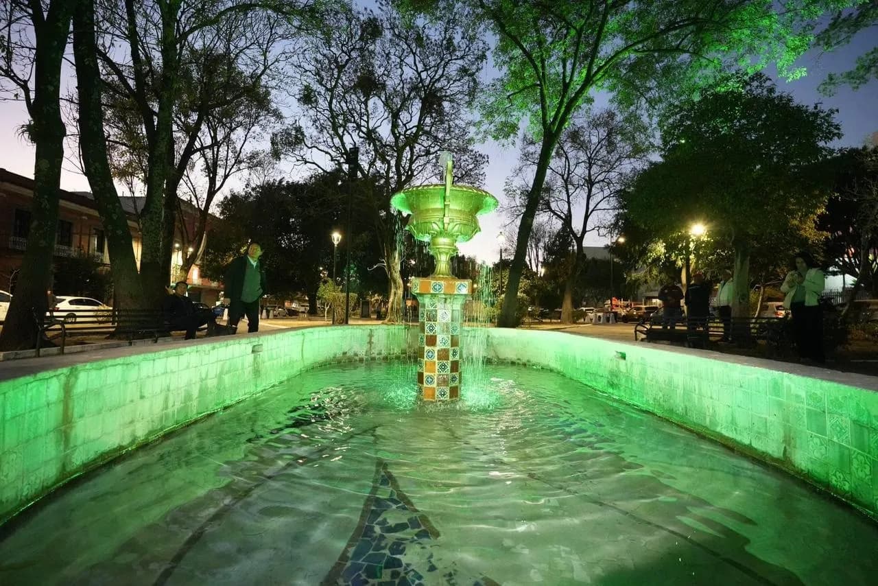 Inaugura Gobierno de Pepe Chedraui mantenimiento de fuentes en el Parque de San José