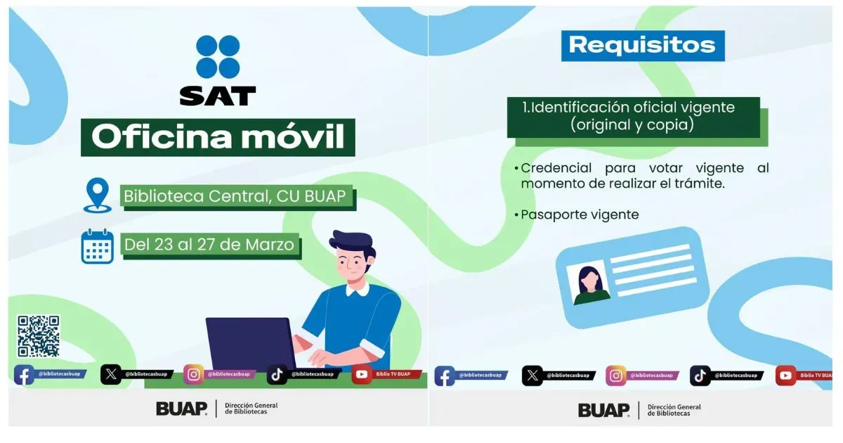 El SAT lleva su oficina móvil a la BUAP; conoce fechas y requisitos