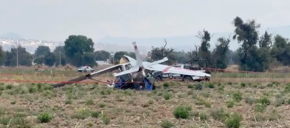 Cae avioneta en Huejotzingo, viajaban cuatro personas