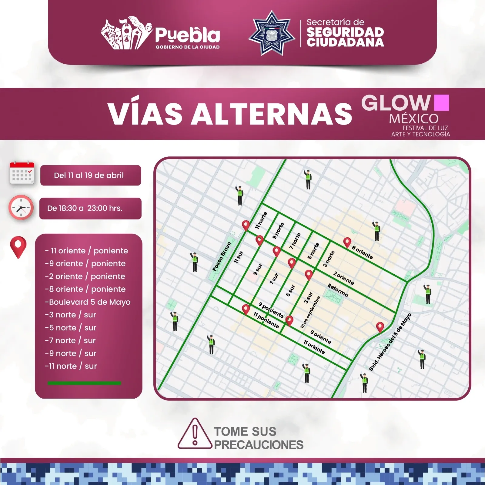 Anuncian vías alternas por Festival Glow México