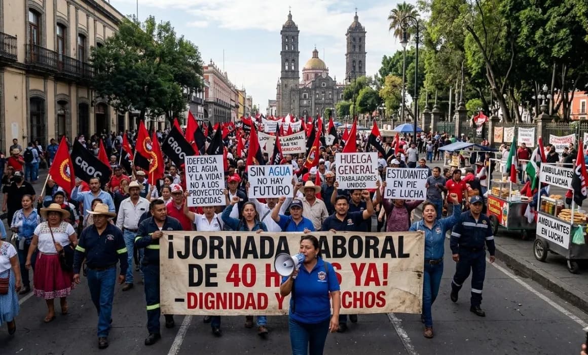 Conoce los cierres viales en Puebla este 1 de mayo por marcha del Día del Trabajo