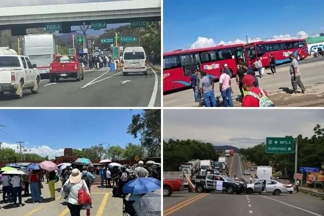 Sección 22 de la CNTE bloquea aeropuerto, Pemex y autopistas en Oaxaca