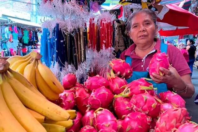 Llega a Tehuacán pitahaya roja y blanca; comerciantes reportan bajas ventas