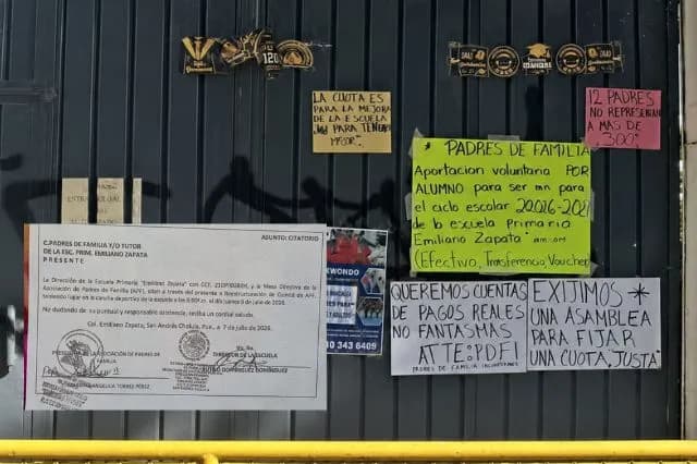 Padres exigen cuentas claras por cuotas en primaria de “Emiliano Zapata” de Cholula