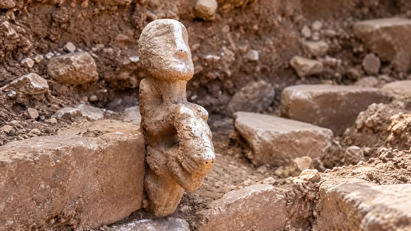 Encuentran una escultura de hace 11 mil años de una persona montando un leopardo