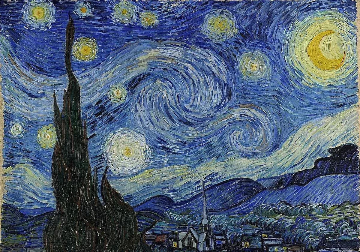 La ciencia encontró el cielo real detrás de La noche estrellada