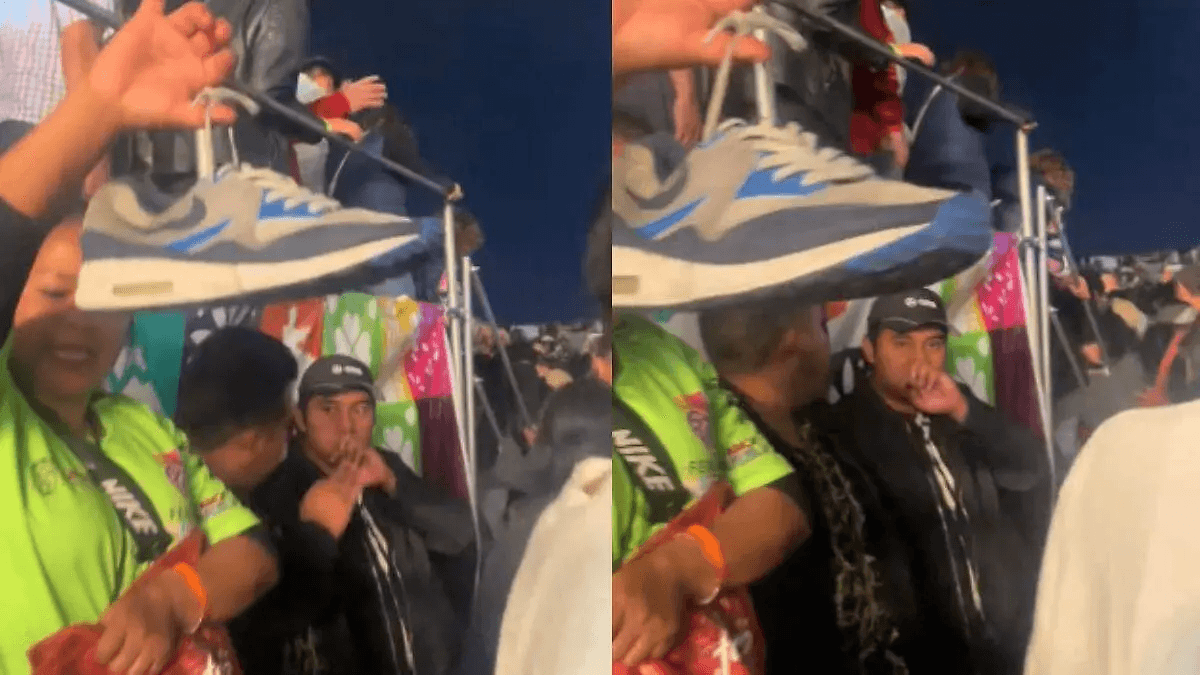 Joven pierde zapato en la Feria de Puebla, esta es su historia