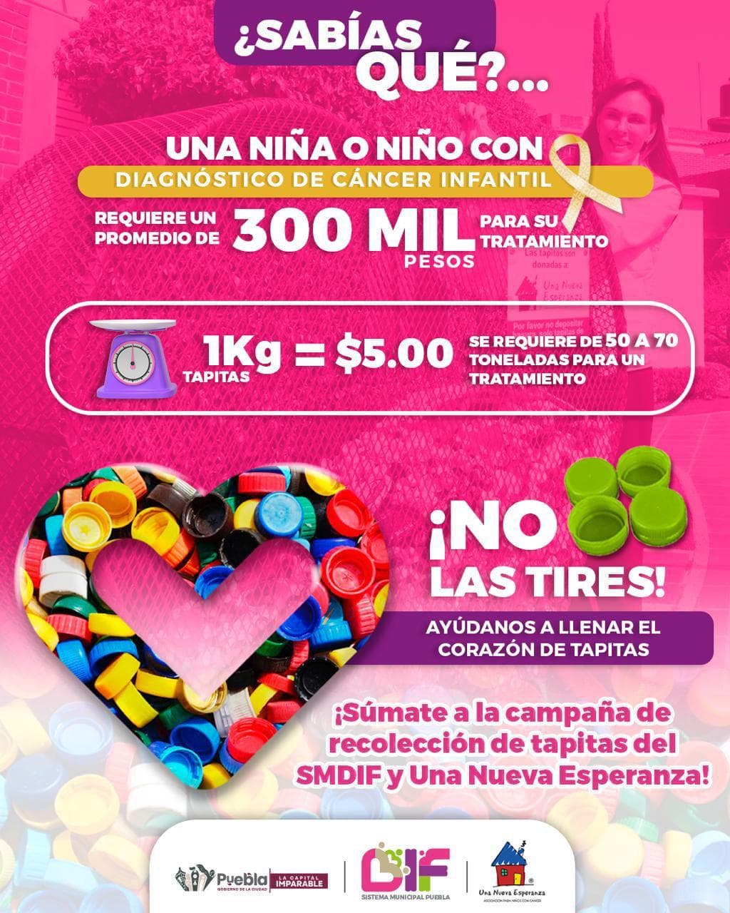 Entrega MariElise Budib tonelada y media de tapitas a la Fundación Una Nueva Esperanza