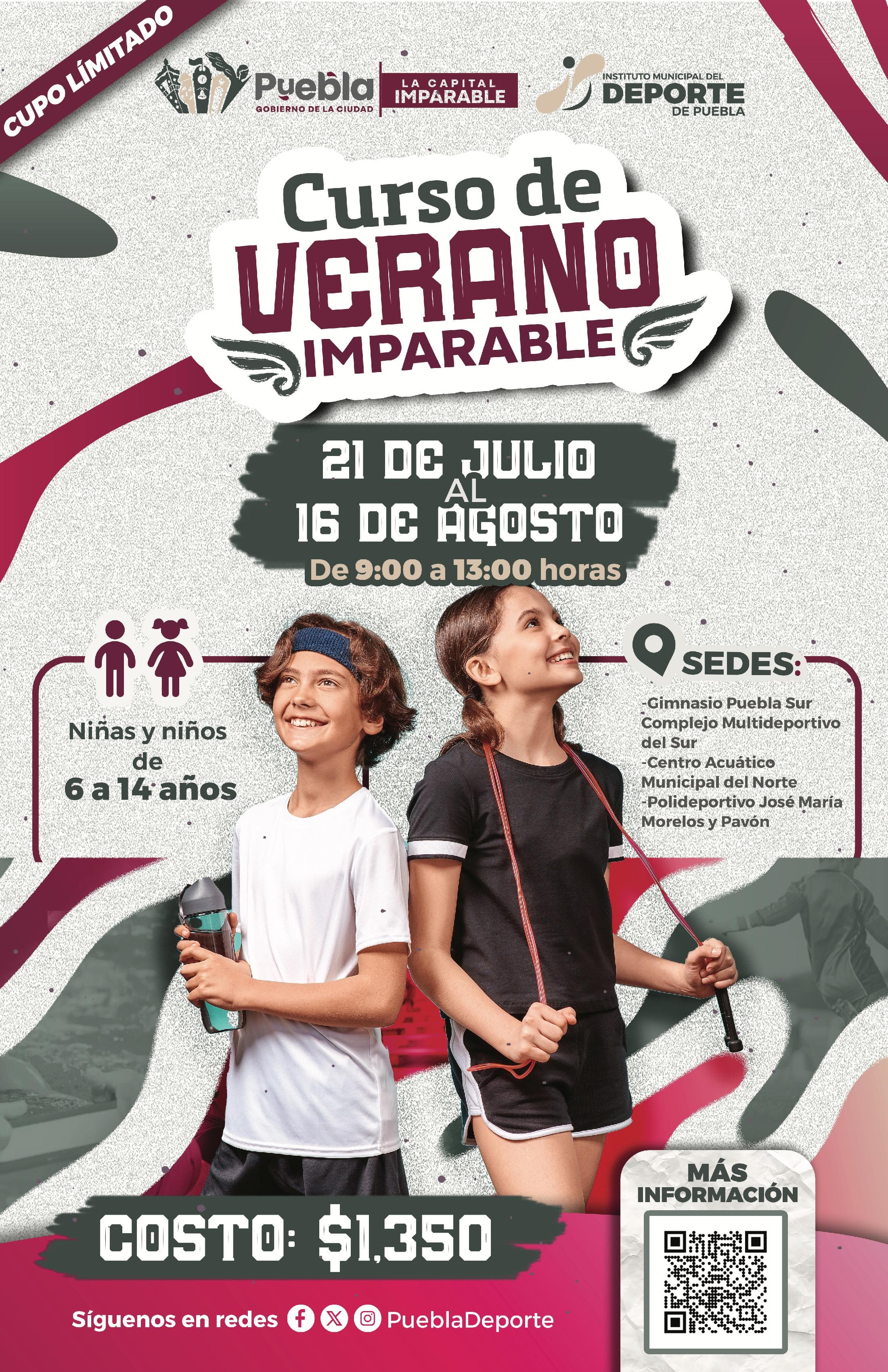 Llega el Curso de Verano Imparable 2025 para niñas y niños de Puebla Capital
