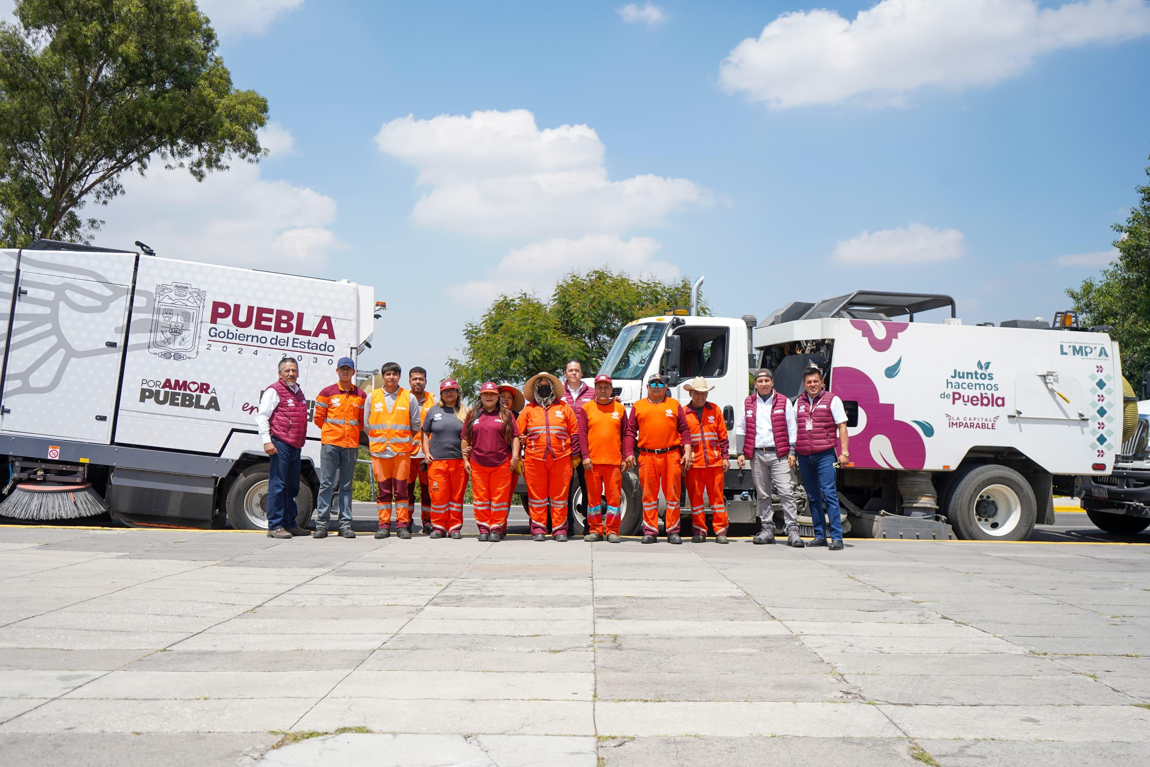 Barredoras del estado y municipio de Puebla unen esfuerzos para poner la capital en orden