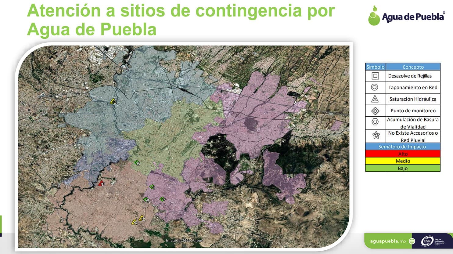 Operativo interinstitucional de respuesta inmediata mitiga riesgos por lluvias en la capital poblana