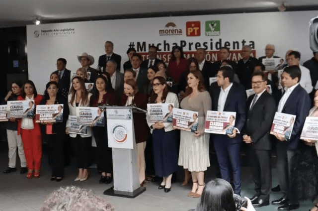 Morena en el Senado felicita a Sheinbaum a un año de su toma de protesta