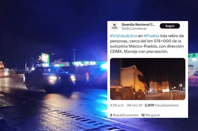 Después de 12 horas, ejidatarios quitan bloqueo sobre la México-Puebla