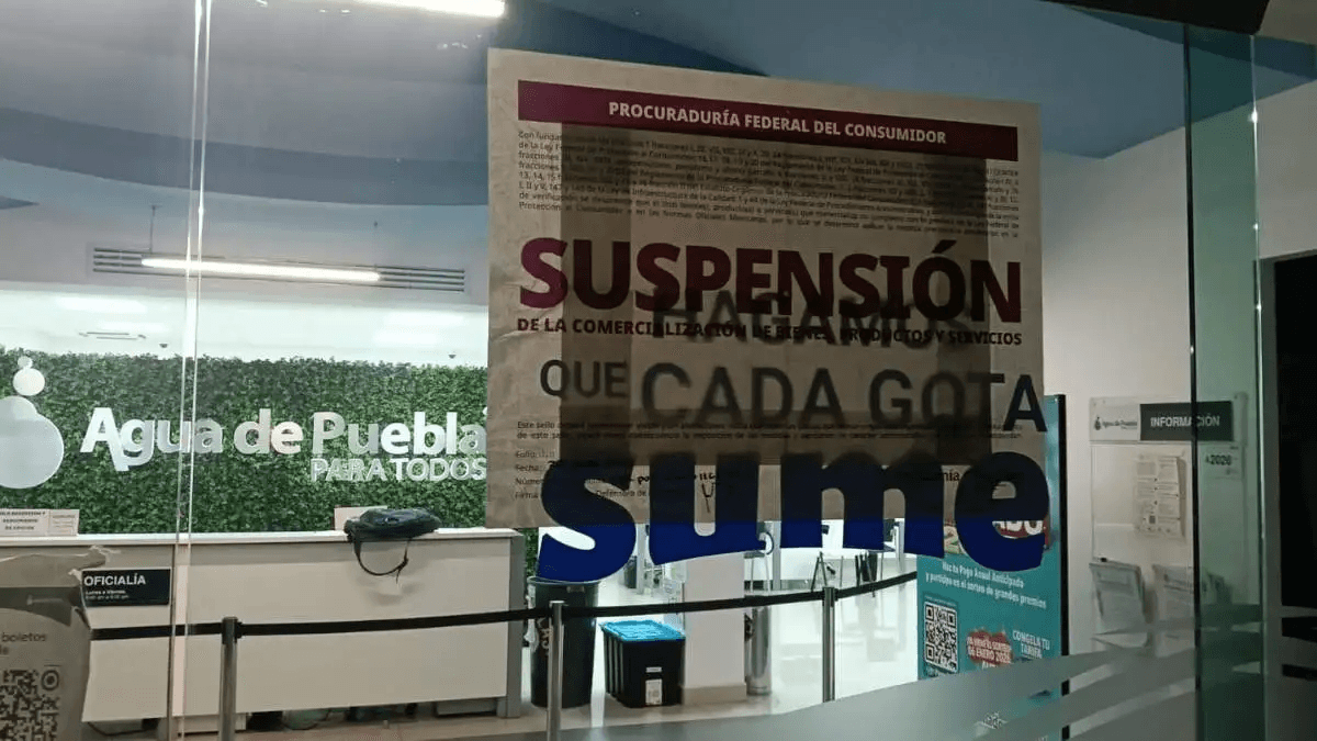 Profeco suspende oficinas de Agua de Puebla por irregularidades