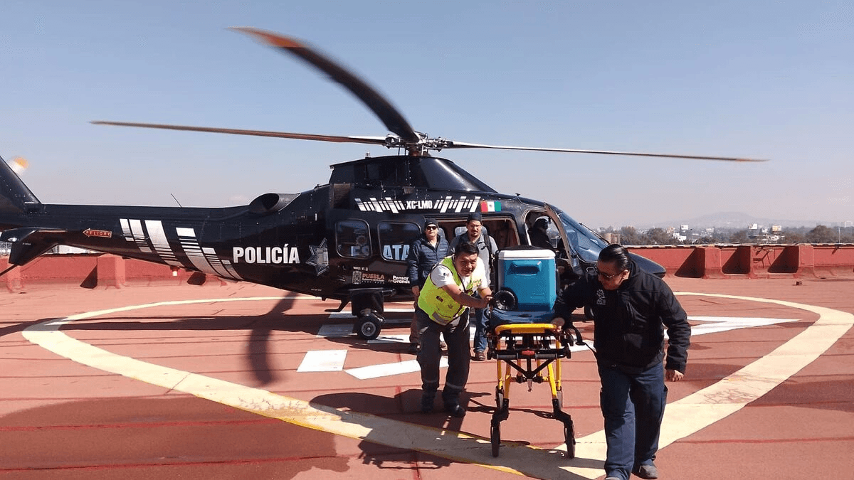 Gobierno de Puebla realizó tres traslados médicos aéreos en un día
