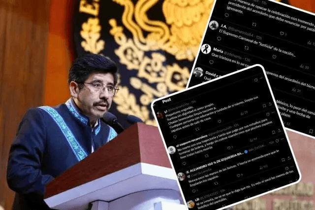 Tunden en redes a SCJN por funcionaria que limpió zapatos de Hugo Aguilar